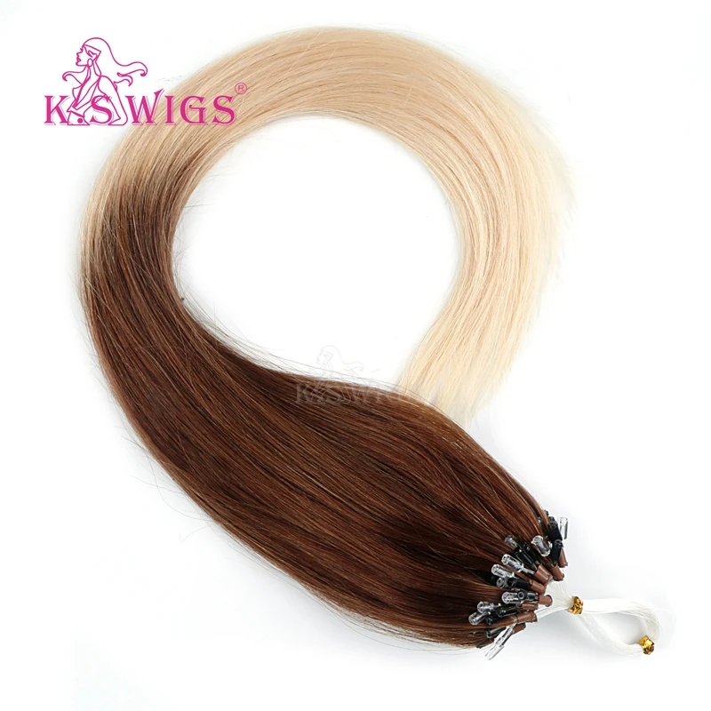 
K.S WIGS 20 Inch Micro Ring Hair Extensions For Blacks Micro Led Ring Light Ombre Micro Loop Ring Hair Extens 