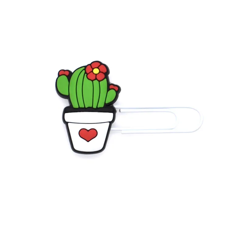 Продвижение подарок ПВХ мягкие металлические закладки пользовательские кактус закладки школьные принадлежности книга клипы