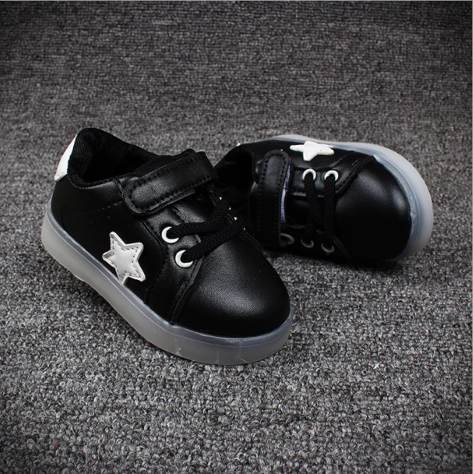 Spring Autumn Winter Children Baby Boys Sneakers Led Light Sport Shoes For Girls Kids