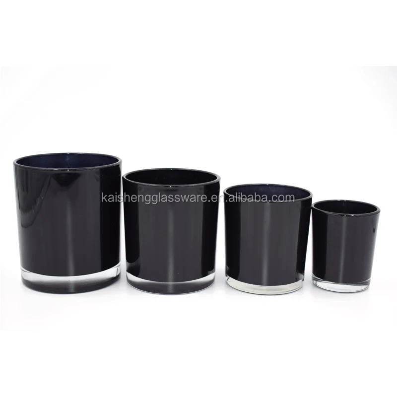 
Handmade matte black Glass Tumblers for Candles with wooden lid 