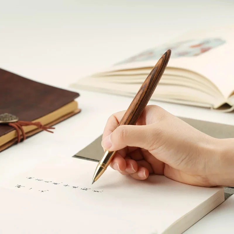 YB-OB23 High quality gift Executive luxury custom logo wood roller pen fountain pen