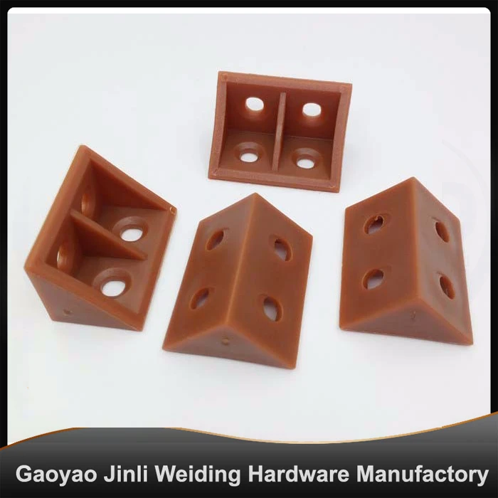 PC-7303 plastic corner bracket support for wood cabinet without cover