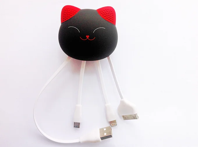 promotional gifts pvc soft rubber silicone cute carton 4 in 1 usb data cable  for mobile gift