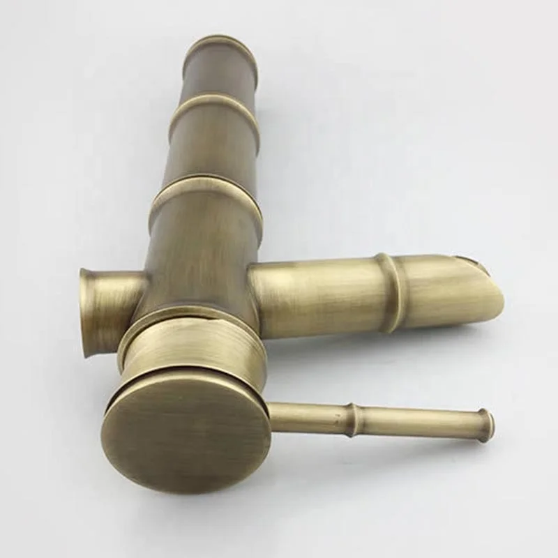 
Retro Style Bamboo Shape Tall Body Faucet Single Hole Wash Basin Mixer Tap 