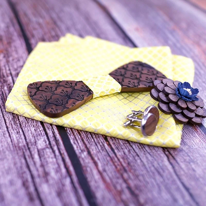 
New Fashion Hollow Wood Bow Ties for Men Wedding Suits Wooden Bow Tie Butterfly Shape Bowknots Gravatas Slim Cravat 