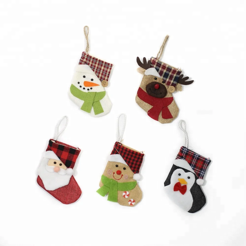 Small Socks Decorative Hanging Christmas Tree Ornament