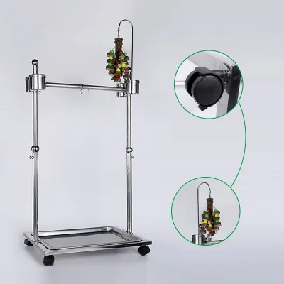 Factory direct lifting stainless steel parrot stand
