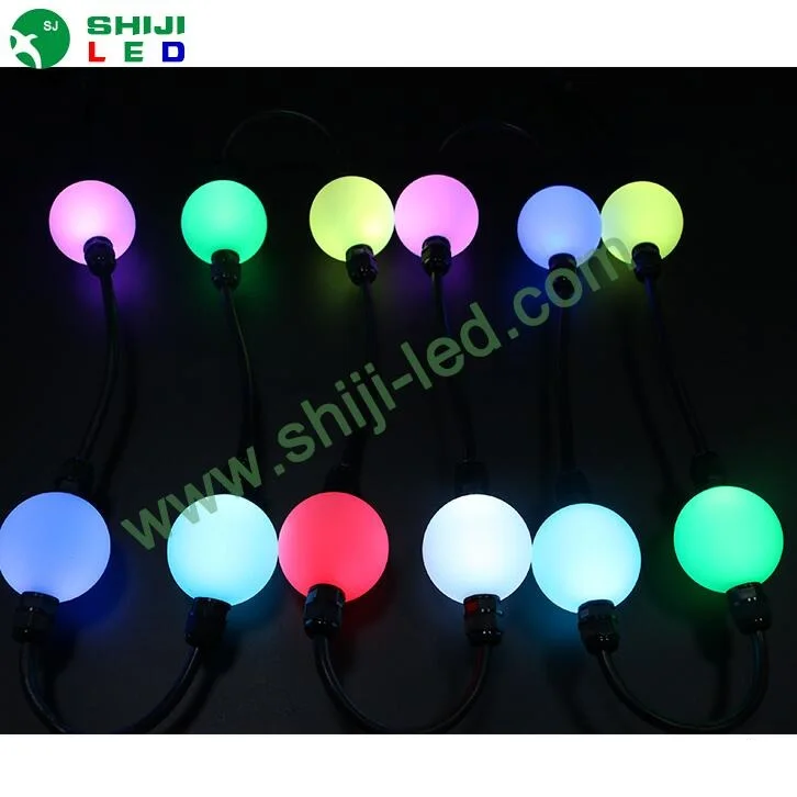 Waterproof 360 Degree Emitting 50mm Diameter Round Dc24v Dmx Pixel Led String Lights 20pcs/string led ball dmx light 