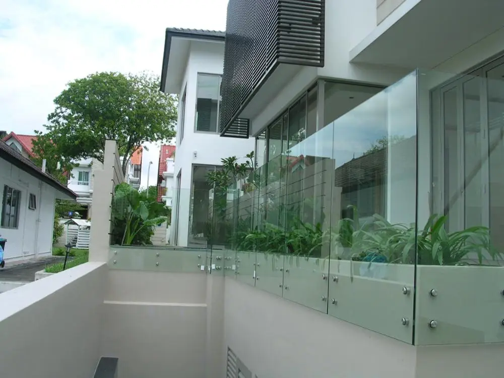 frameless glass railings by standoff for balcony or terrace