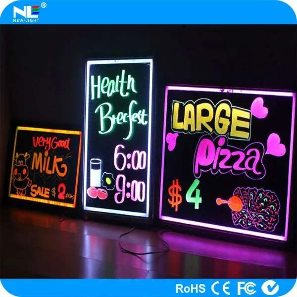High quality fluorescent acrylic led writing board with marker pen led display board with USB interface