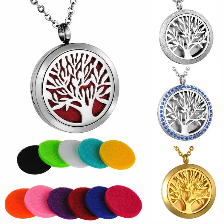 Aroma Diffuser Pendant,Aromatherapy Locket Necklace Jewelry,Stainless Steel Essential Oil Diffuser Necklace