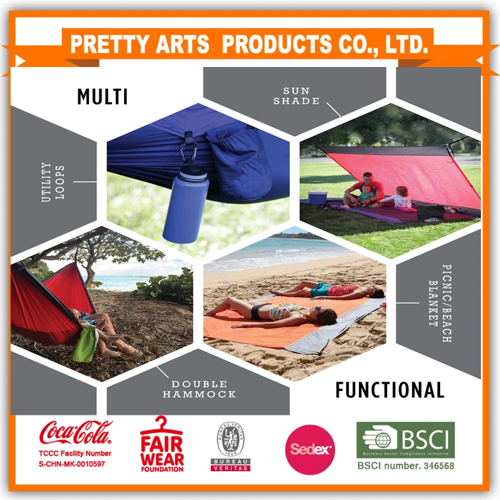 2017 New Style Double Camping Hammock with Straps and Carbiners