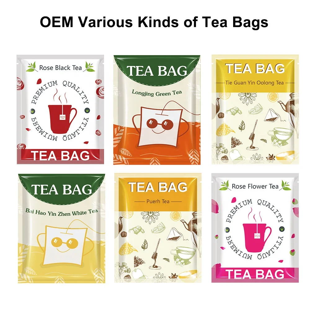 
Custom EU Compliant Biodegradable Nylon Triangle Teabag Mesh Teabags Pyramids Tea Bags With String Pyramid Tea Bag Tags 