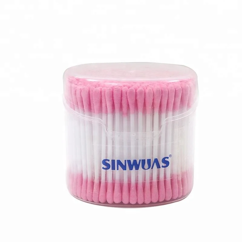 Colored cotton plastic stick environmental soft smooth swab with cotton