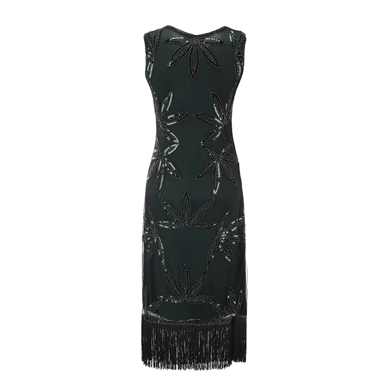Manufacturers supply beaded sequin fringe flapper women evening party gatsby dress