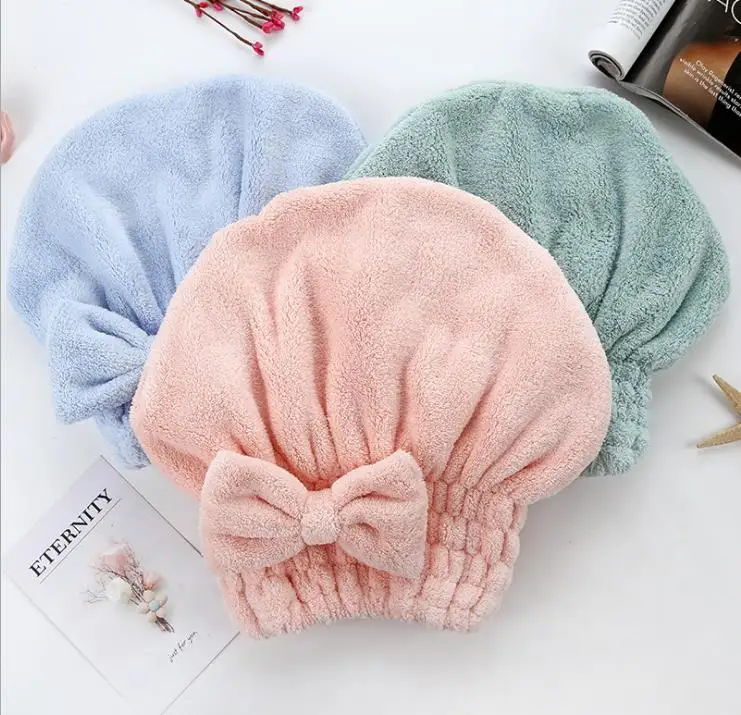 Quick Drying Lady Bath Towel Dry Hair  Microfiber Bath Towel Hair Dry Shower Cap