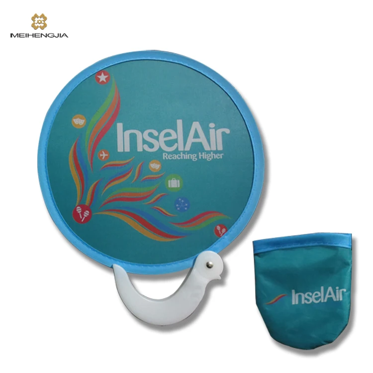 Free shipping Colorful advertising cheap nylon foldable handle fan