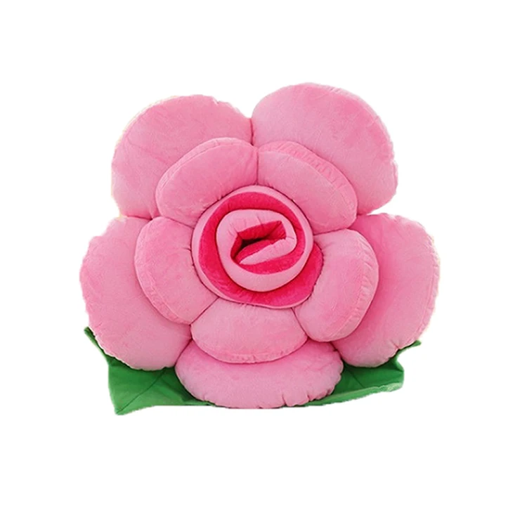 Top sale quality red heart petal rose shape lovely valentine gift pillow for girls