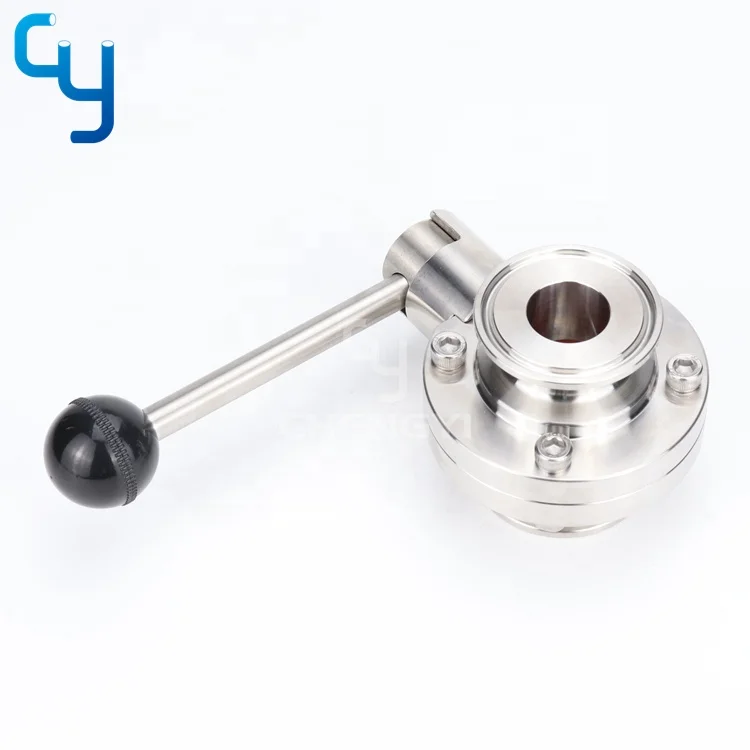 SS316L SS304 stainless steel sanitary manual butterfly valve