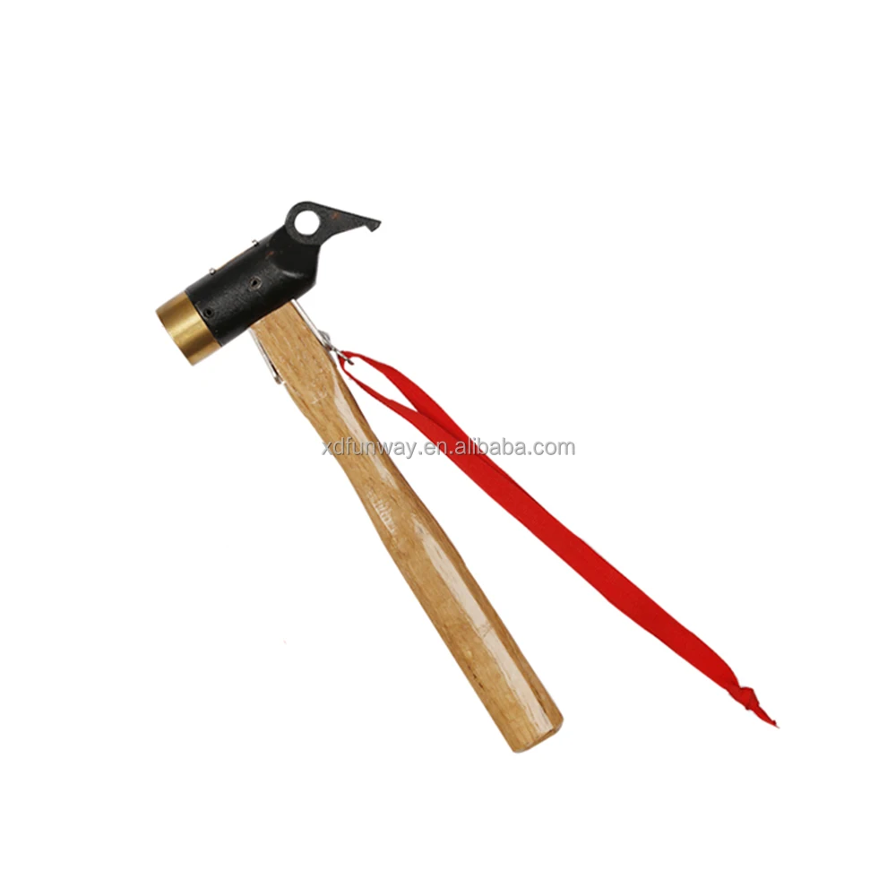 
steel and copper head strength hammer with red ribbon 