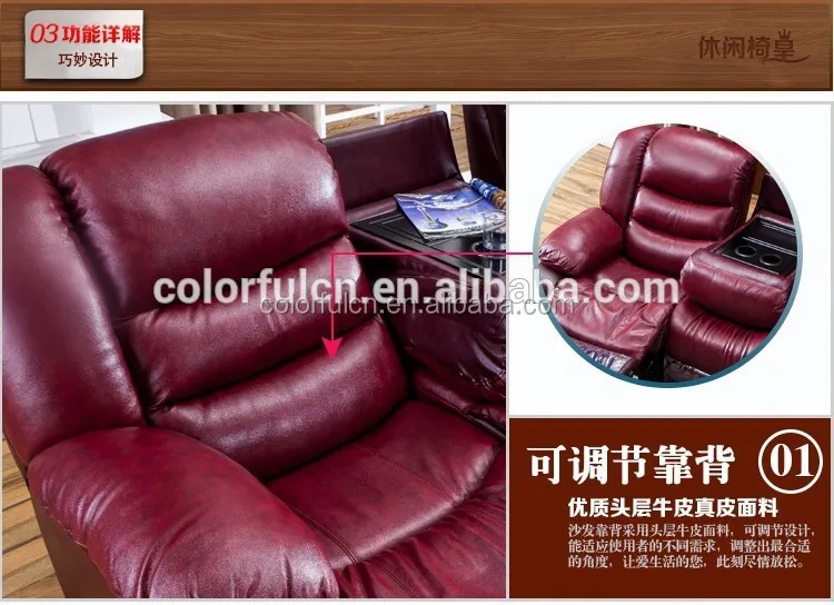 Popular Electronic Control VIP Home Recliner sofa /Malaysia Leather Sofa LS627