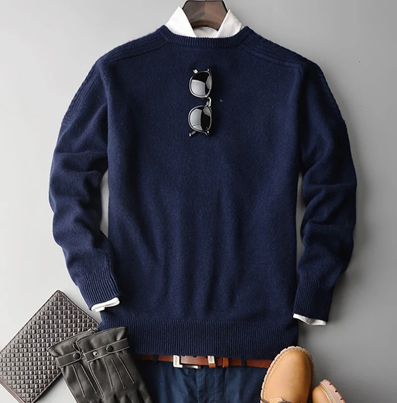 
100 royal cashmere knitted o neck cable knit pullover for gentleman winter 