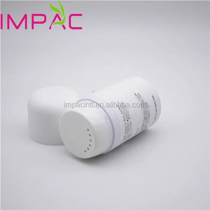 Matte black white plastic empty powder shaker bottle packaging 50ml 50g