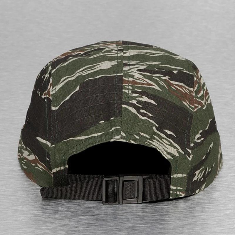 Blank Wholesale Cool Flat Brim Custom Camo 5 Panel Hats Hunting Stickers