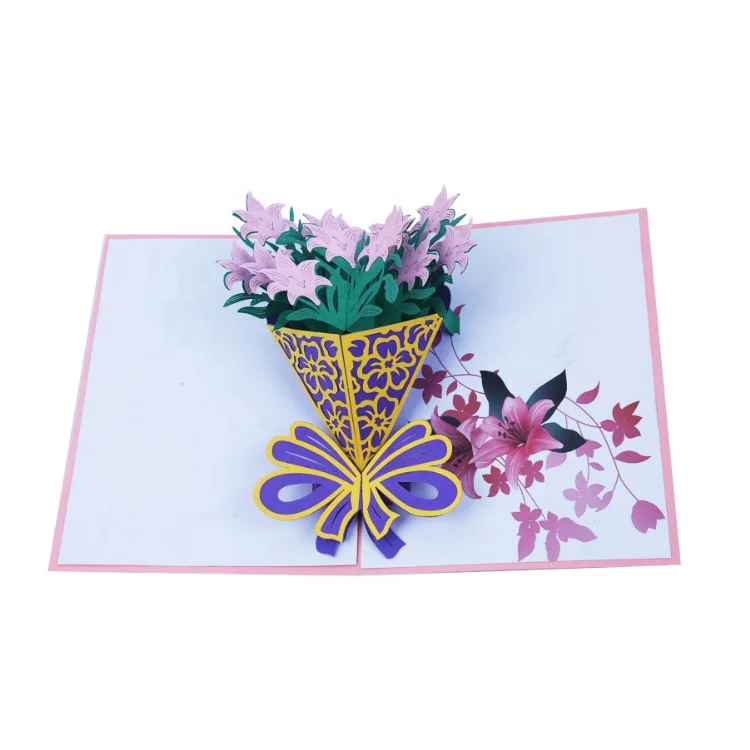 
Eagles Creative Design Custom Flower Shaped Pop Up 3d Greeting Cards 