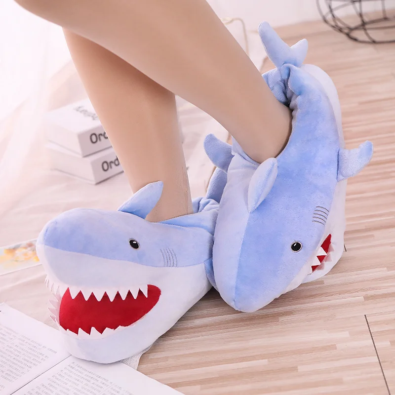 New shark head plush slipper thick shark soft indoor floor slippers winter slippers for children