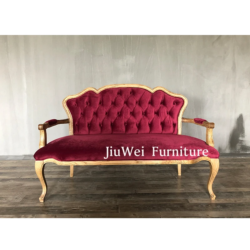 Furniture Factory Directly Lounge Room Wood Armchair Wedding Sofa Event Love Seat