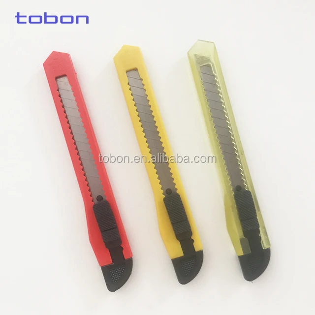 Оптовая продажа, простой выдвижной пластиковый универсальный нож 9 мм с защелкивающимся лезвием