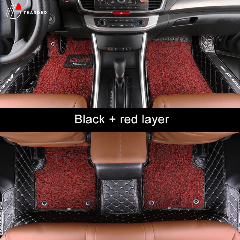 Diamond  custom high quality PU leather car mats floor liner carpet for Honda Accord