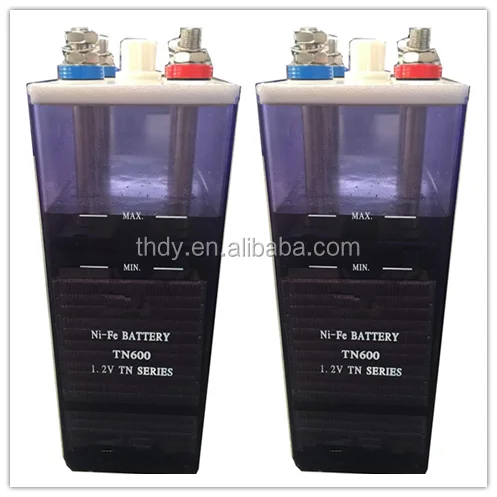 Deep cycle nickel iron battery 1.2v 600Ah NI-FE battery TN600AH for solar storage call 008615637357620