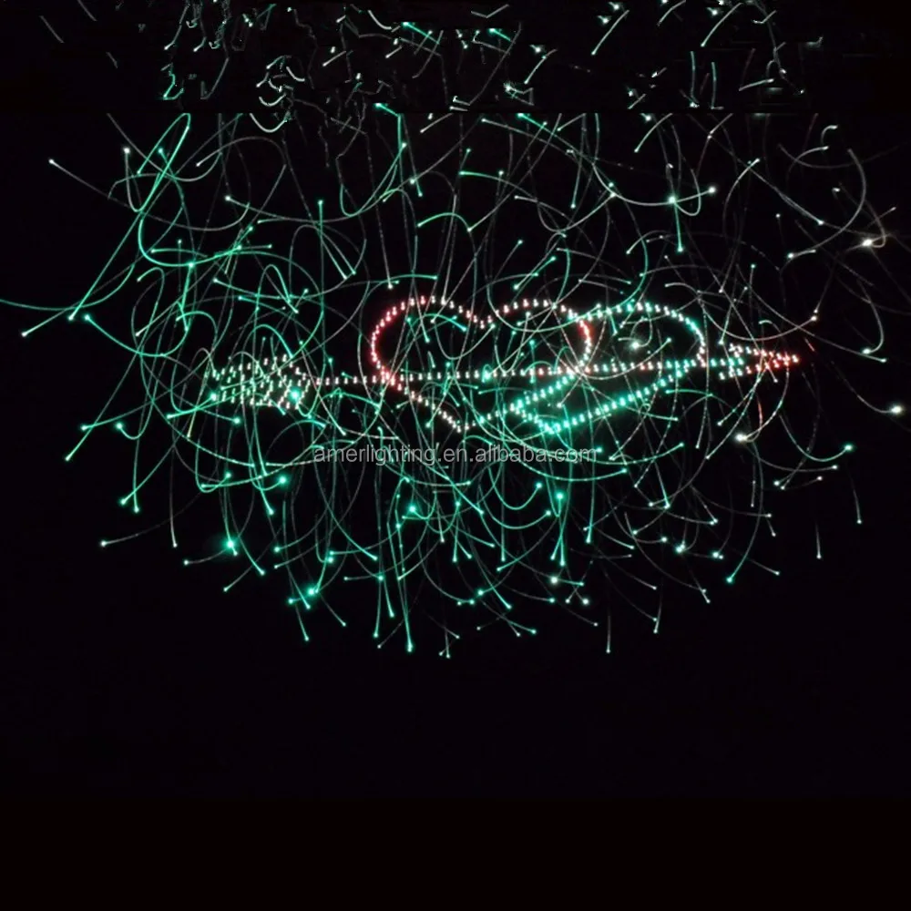 Хрустальная люстра RGB, синяя оптоволоконная лампа, диаметр 60 см