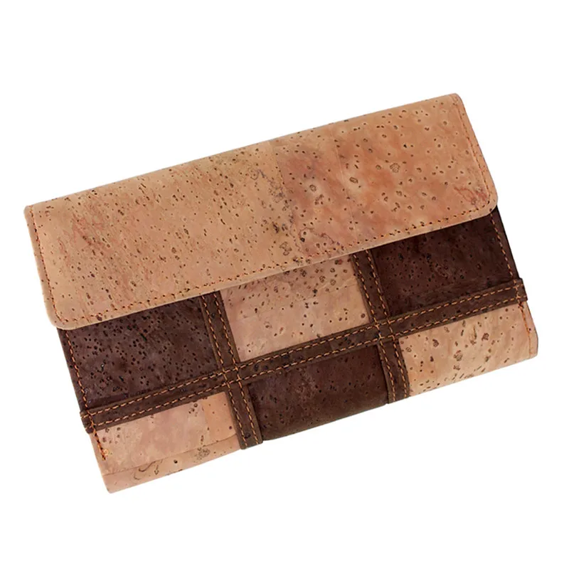 Boshiho ladies fancy items multi-colored natural cork wooden wallet
