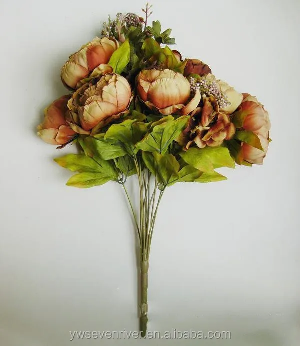 Manufacturers selling European autumn core simulation peony flowers Fake flowers desktop floral silk flower decoration