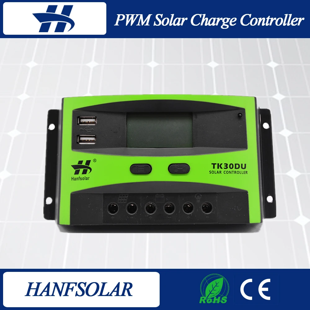 ШИМ 30A 12 В 24 В 48 В солнечный регулятор контроллер заряда солнечной панели контроллер заряда с USB