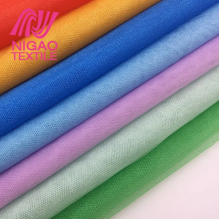 
American Tulle Mesh Fabric 100%Nylon glitter tulle fabric For Wedding Party Decoration Girl Skirt Bridal 