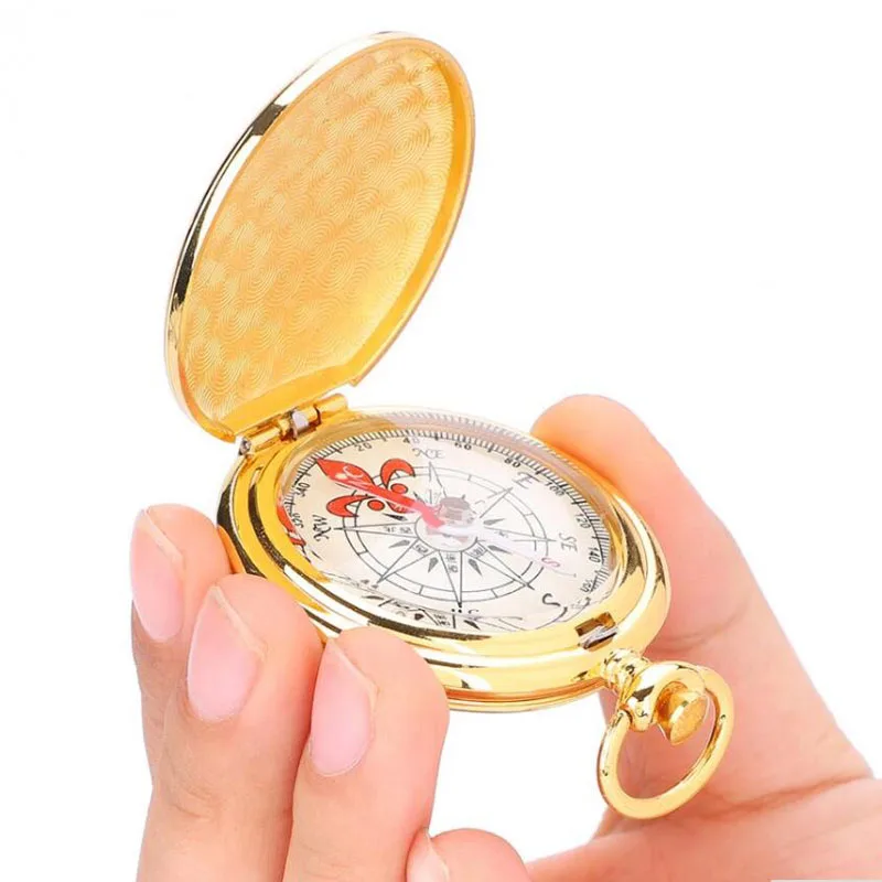 Classic Pocket Style Camping Compass for Gift Antique Brass Pocket Copper Compass