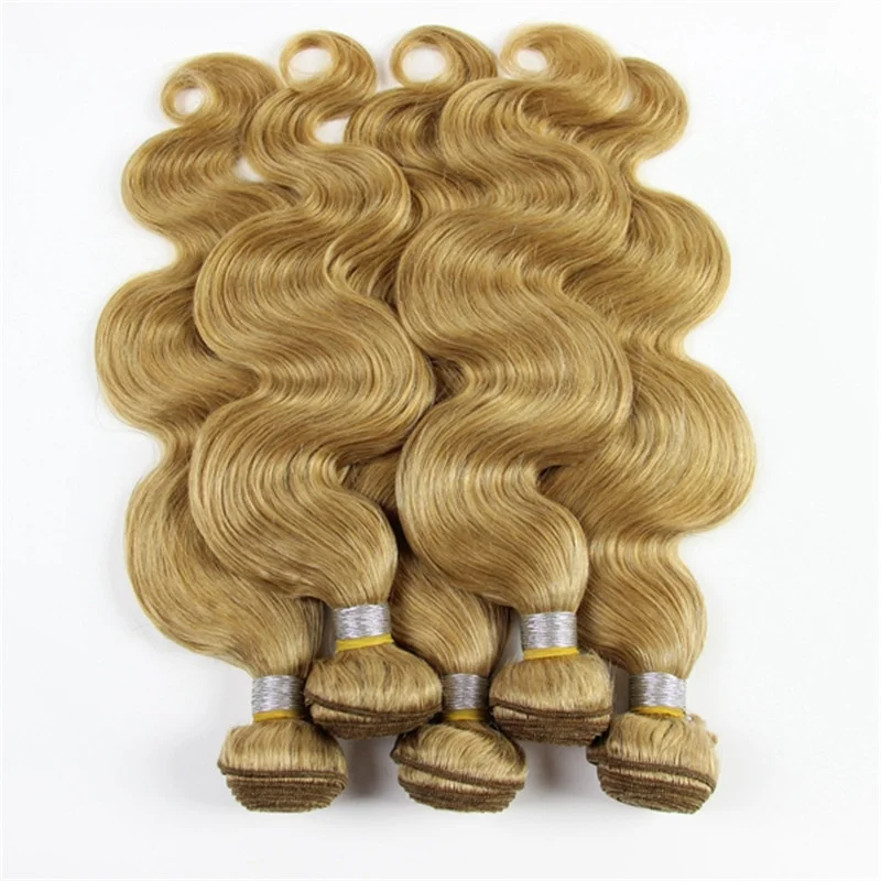
Grade 10A healthy ends bleached colored human blonde virgin hair color 27 body wave hair weave 