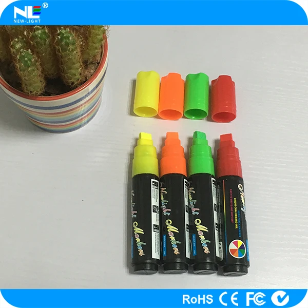 Fluorescent magic smooth nib marker pen / LED light board neon highlighter marker
