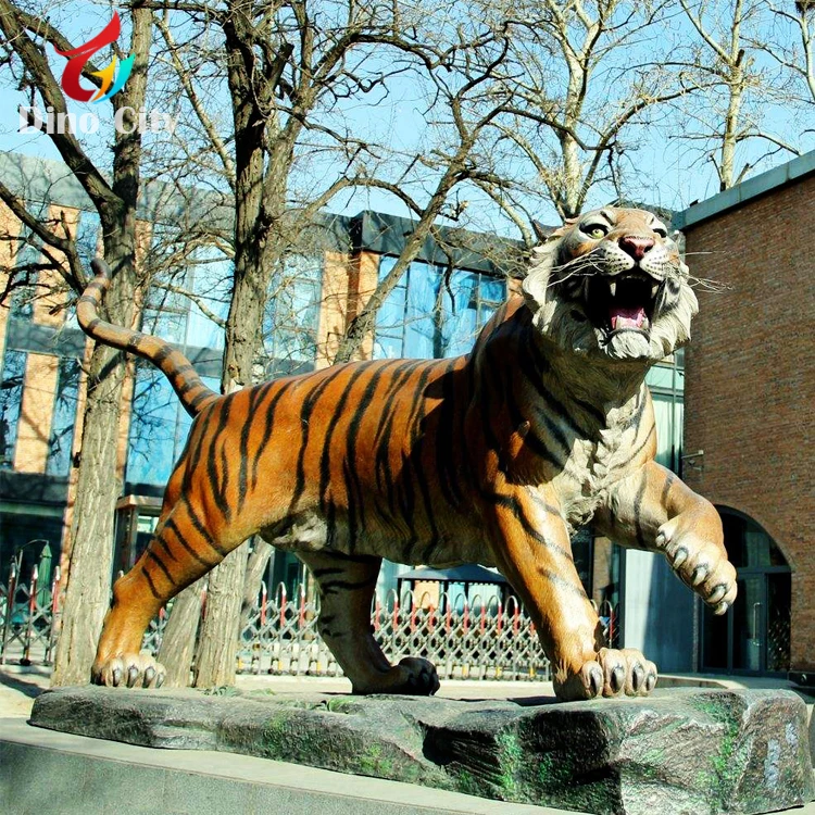 Customized Fiberglass Life Size Tiger Animal Statues