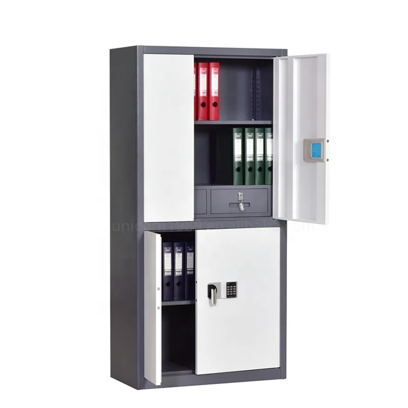 China metal locker cabinet factory for sale full steel fireproof school bank office file cabinet with fingerprint password lock
