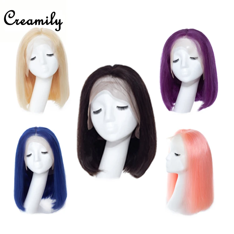 
Wholesale black 613 blonde 12 inch lace front human hair short bob wig 