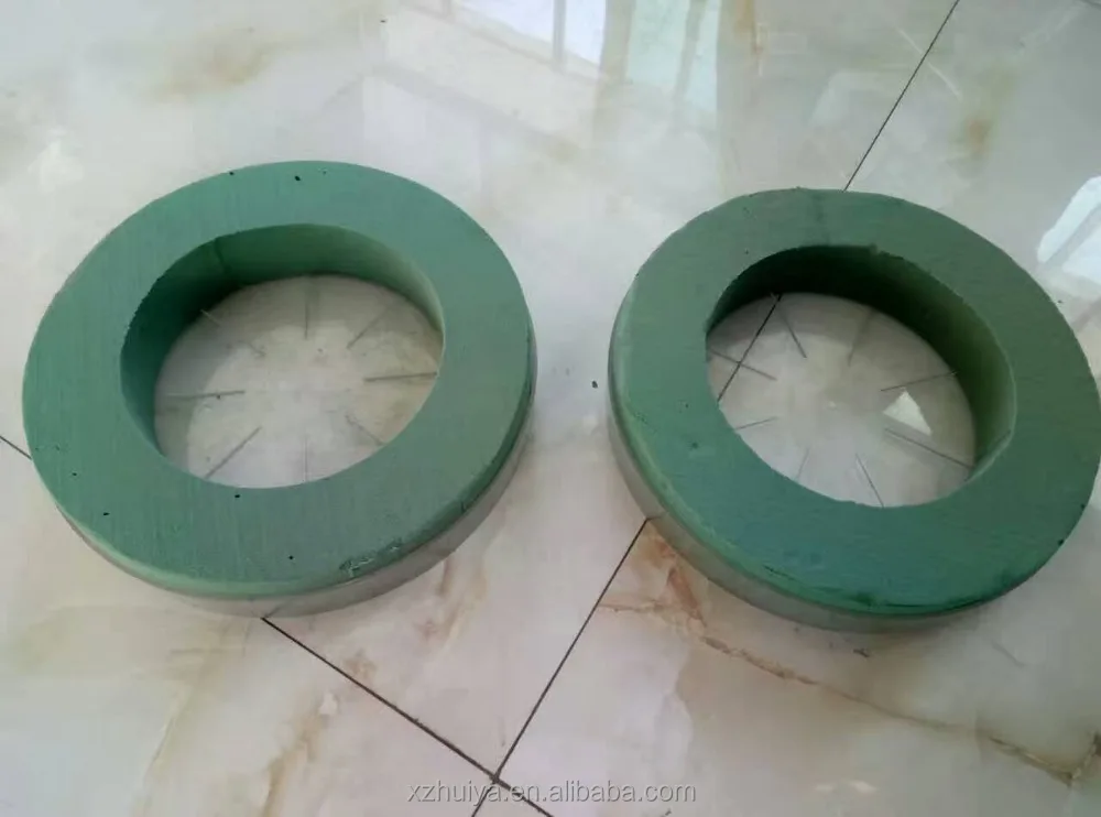 hebei xuzhou huiya new product Ring loop circle annular round floral foam, ring florist foam, ring round flower mud supplier