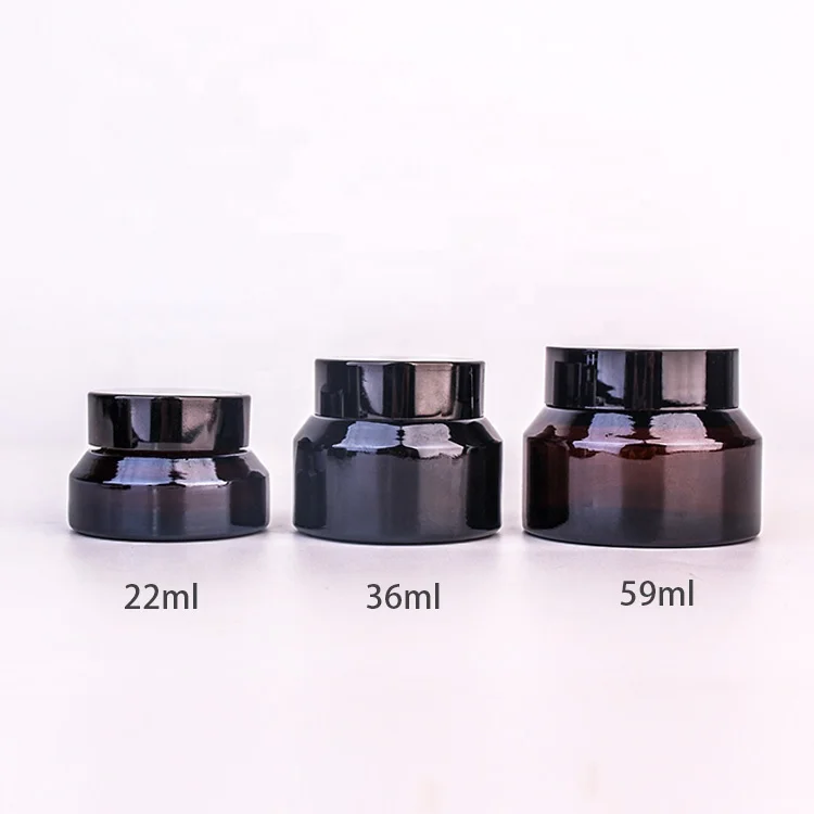 20ml 30ml 60ml dark brown frosted glass cream cosmetic jars