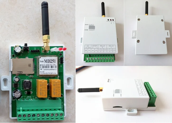 2 channel GSM relay output SMS remote controller for automatic gate opener