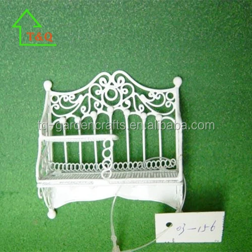 
DOLLHOUSE MINIATURES LARGE WHITE METAL WIRE BATHROOM TOWEL SHELF 