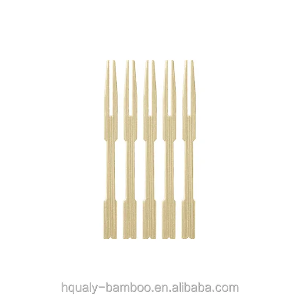 Disposable bamboo fruit fork bamboo pick 9cm